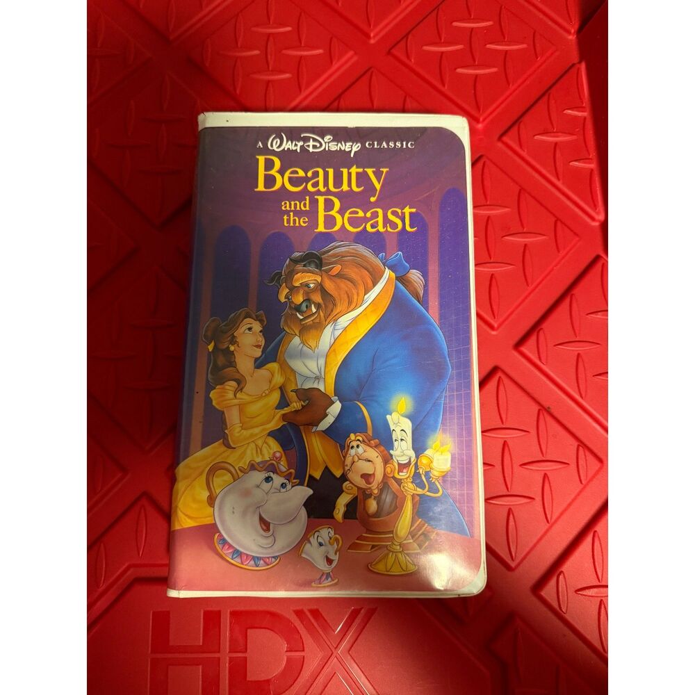 Disney Beauty and the Beast VHS Walt Disney Classic White Clamshell Case